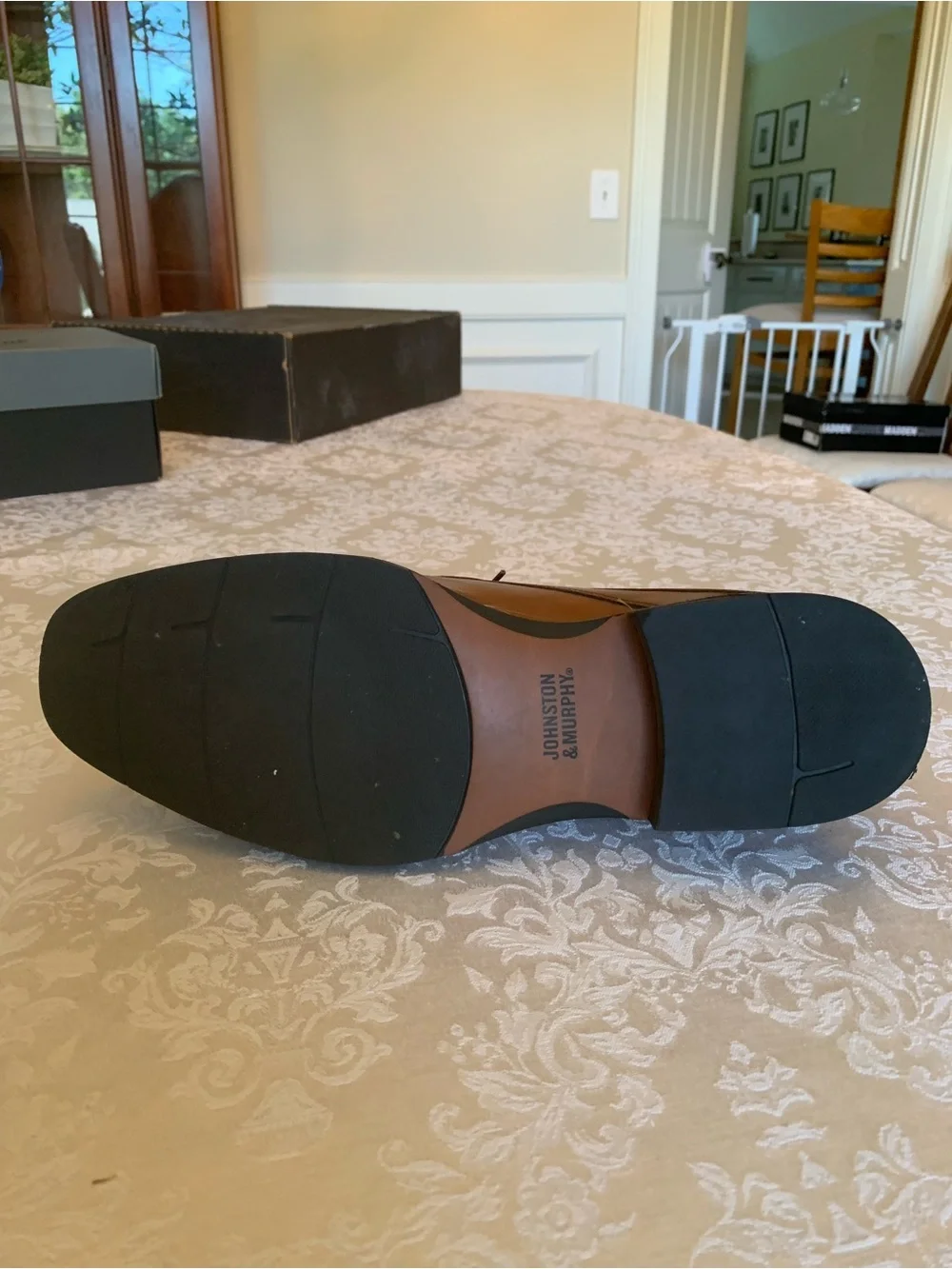 Johnston & Murphy Men's Brown Leather Cap-Toe Derbys